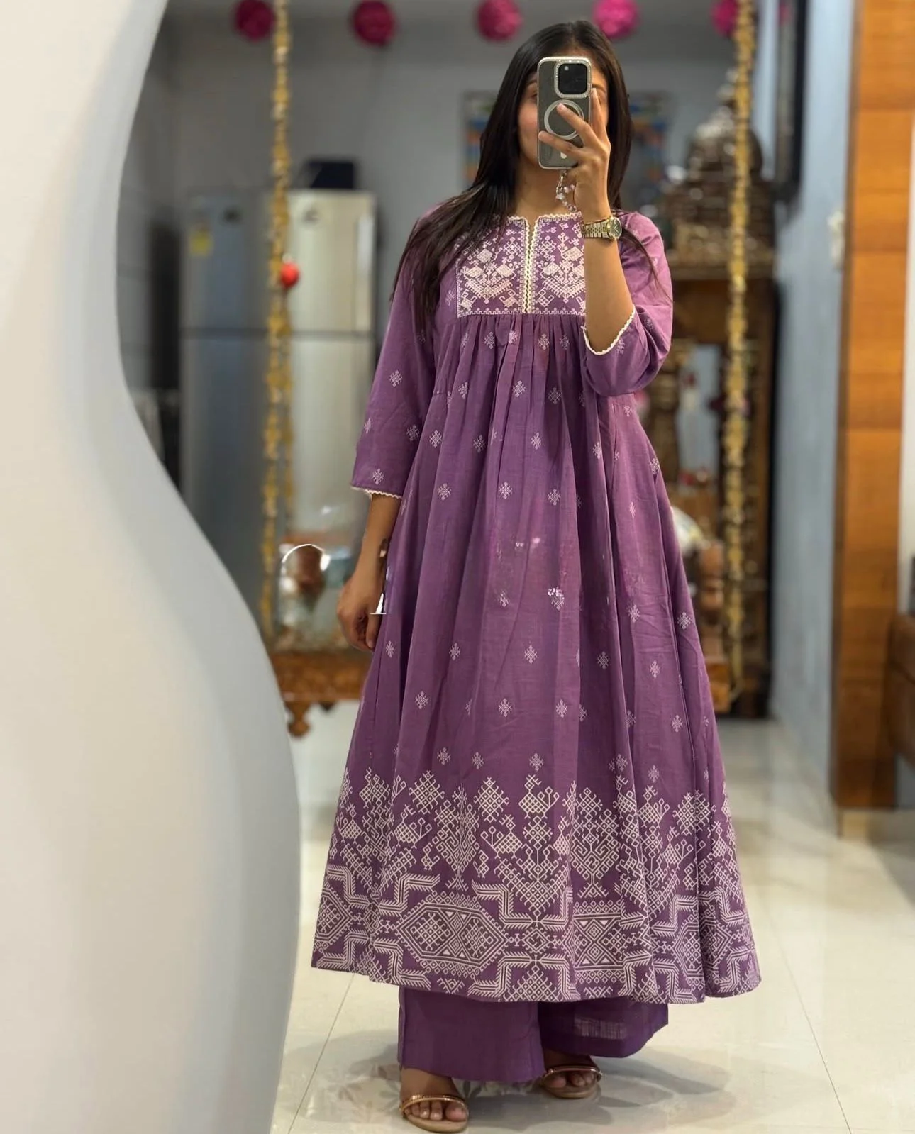 Royal Lavender Embroidered Kurta Set