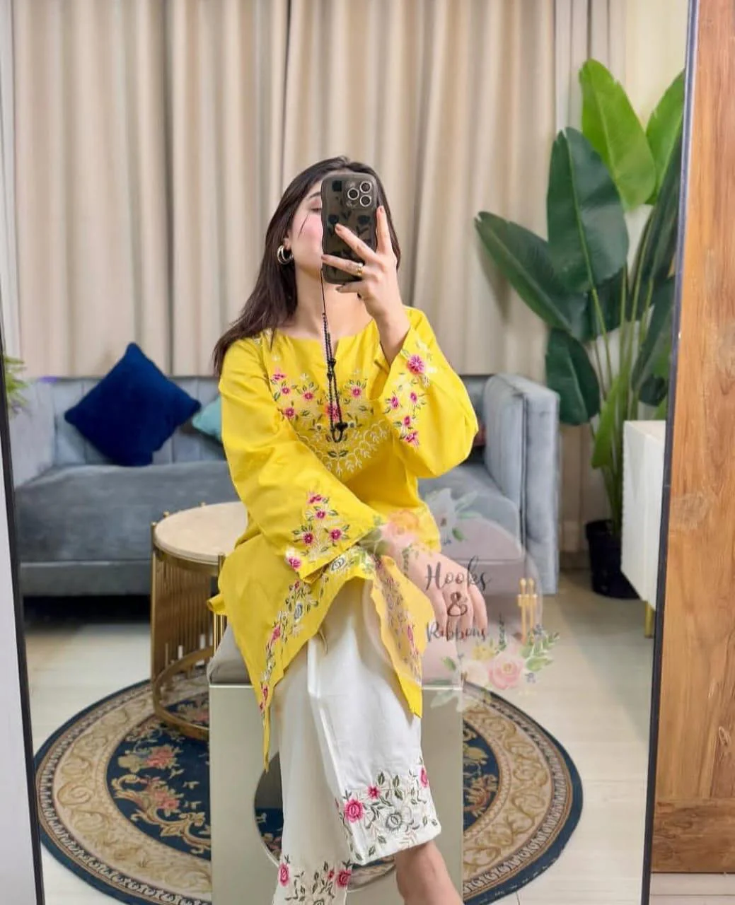 Sunshine Yellow Embroidered Co-ord Set - Image 3